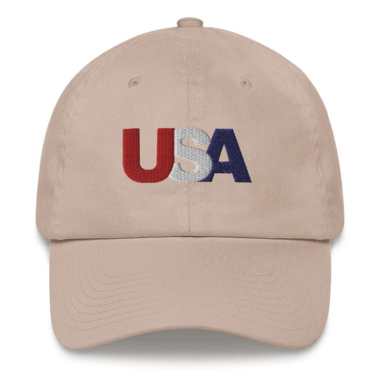 Baseball Cap - USA - Wht Back Logo