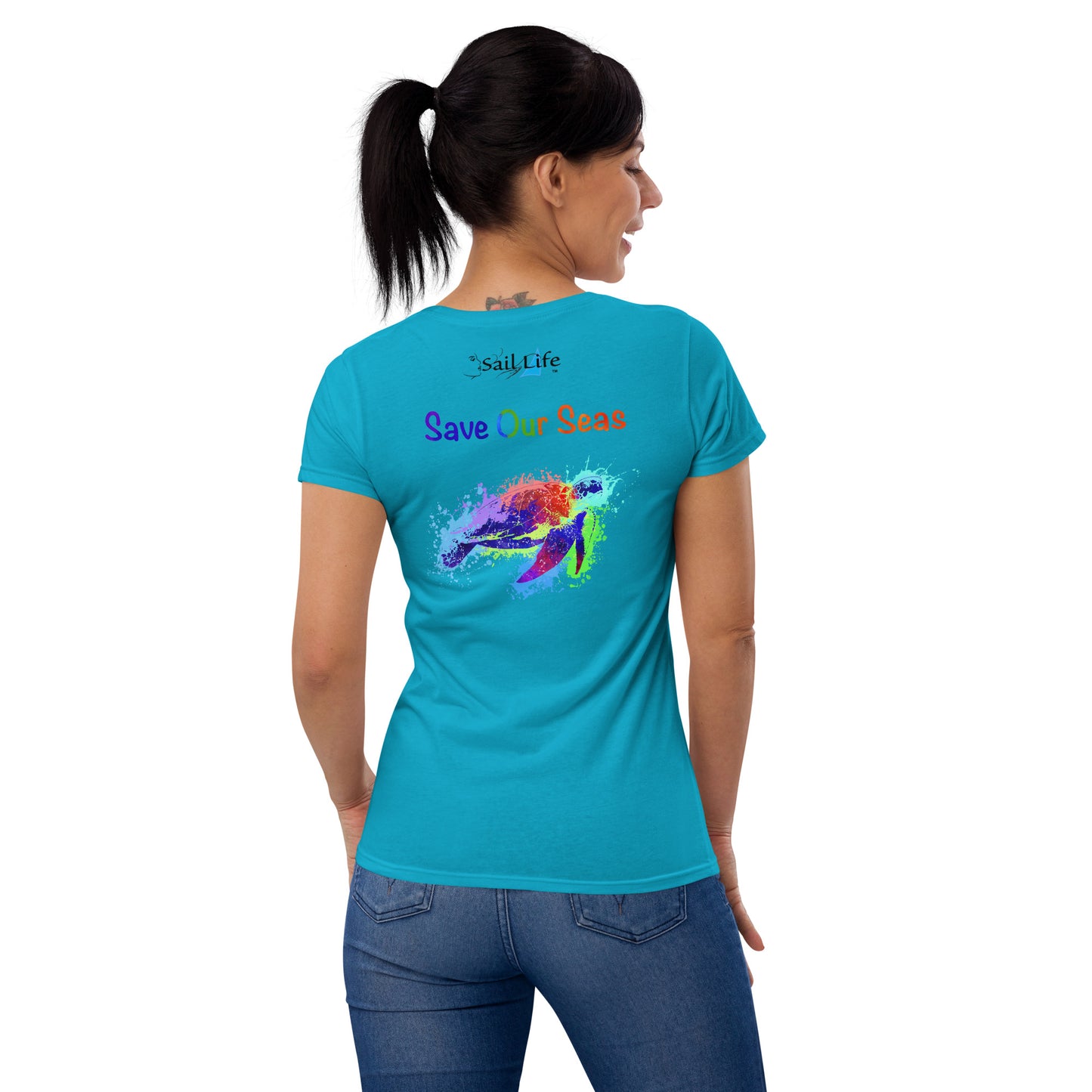 Save Our Seas-Sea Turtle-WC | Women's Fashion Fitted Tee