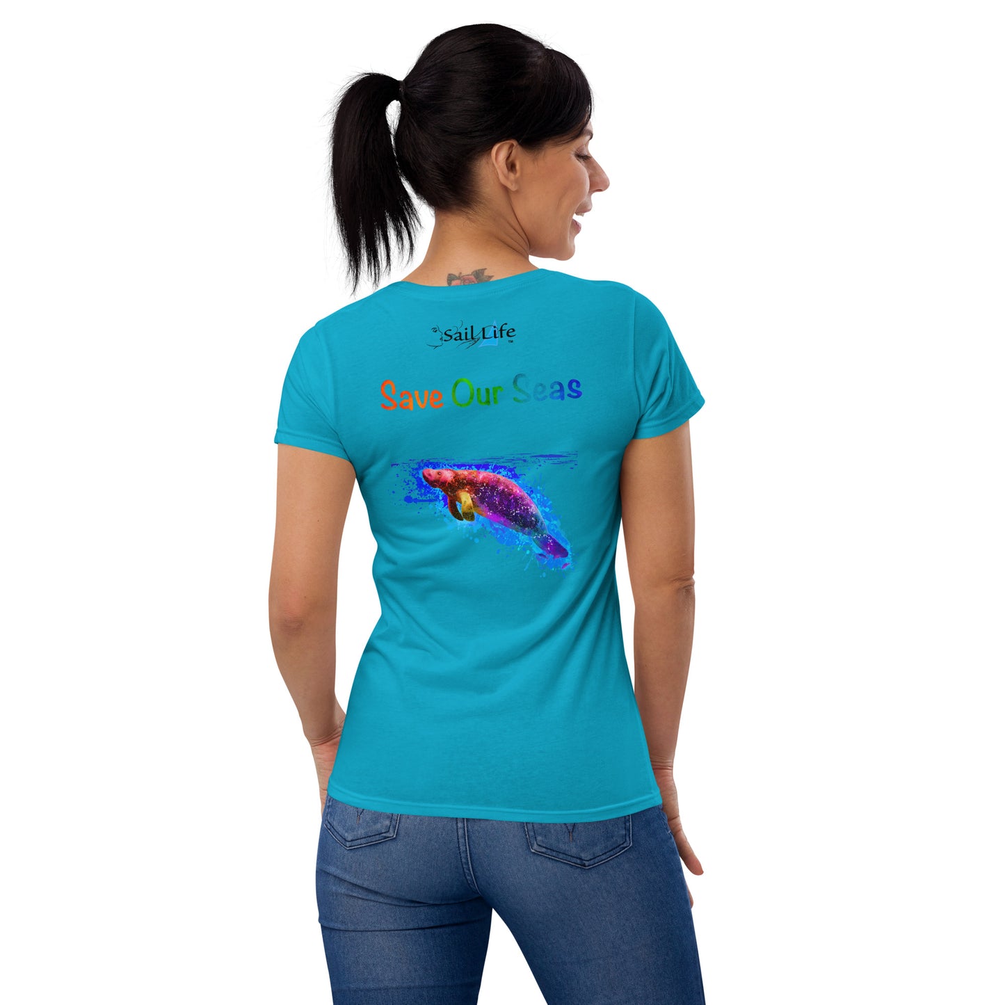 Save Our Seas-Manatee-WC | Women's Fashion Fitted Tee