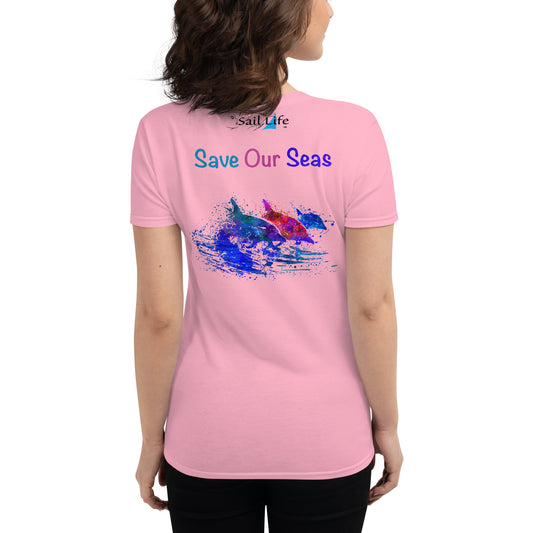 Save Our Seas-Dolphins-WC | Women's Fashion Fitted Tee