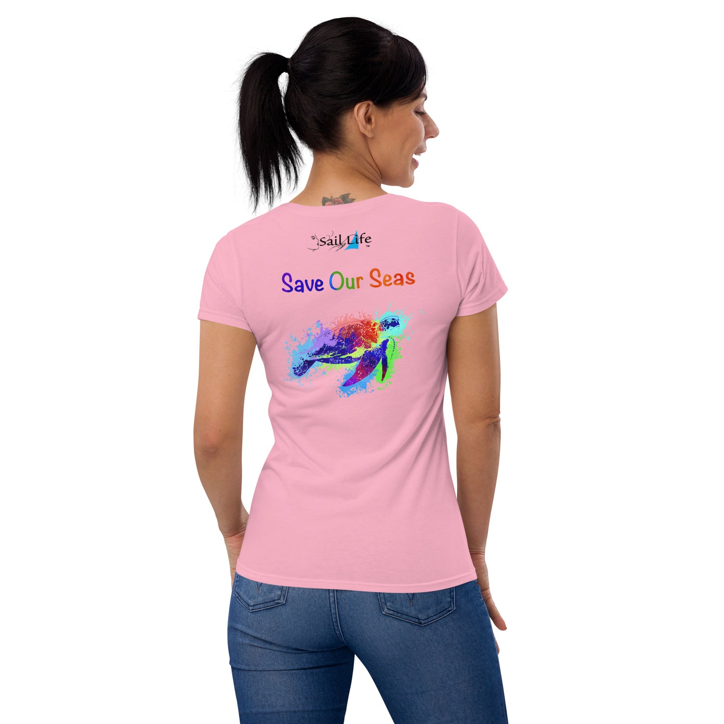 Save Our Seas-Sea Turtle-WC | Women's Fashion Fitted Tee