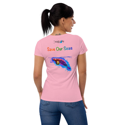 Save Our Seas-Manatee-WC | Women's Fashion Fitted Tee