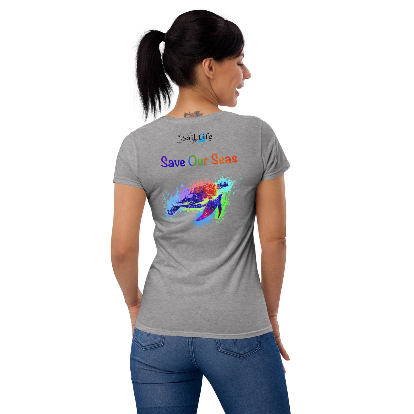 Save Our Seas-Sea Turtle-WC | Women's Fashion Fitted Tee