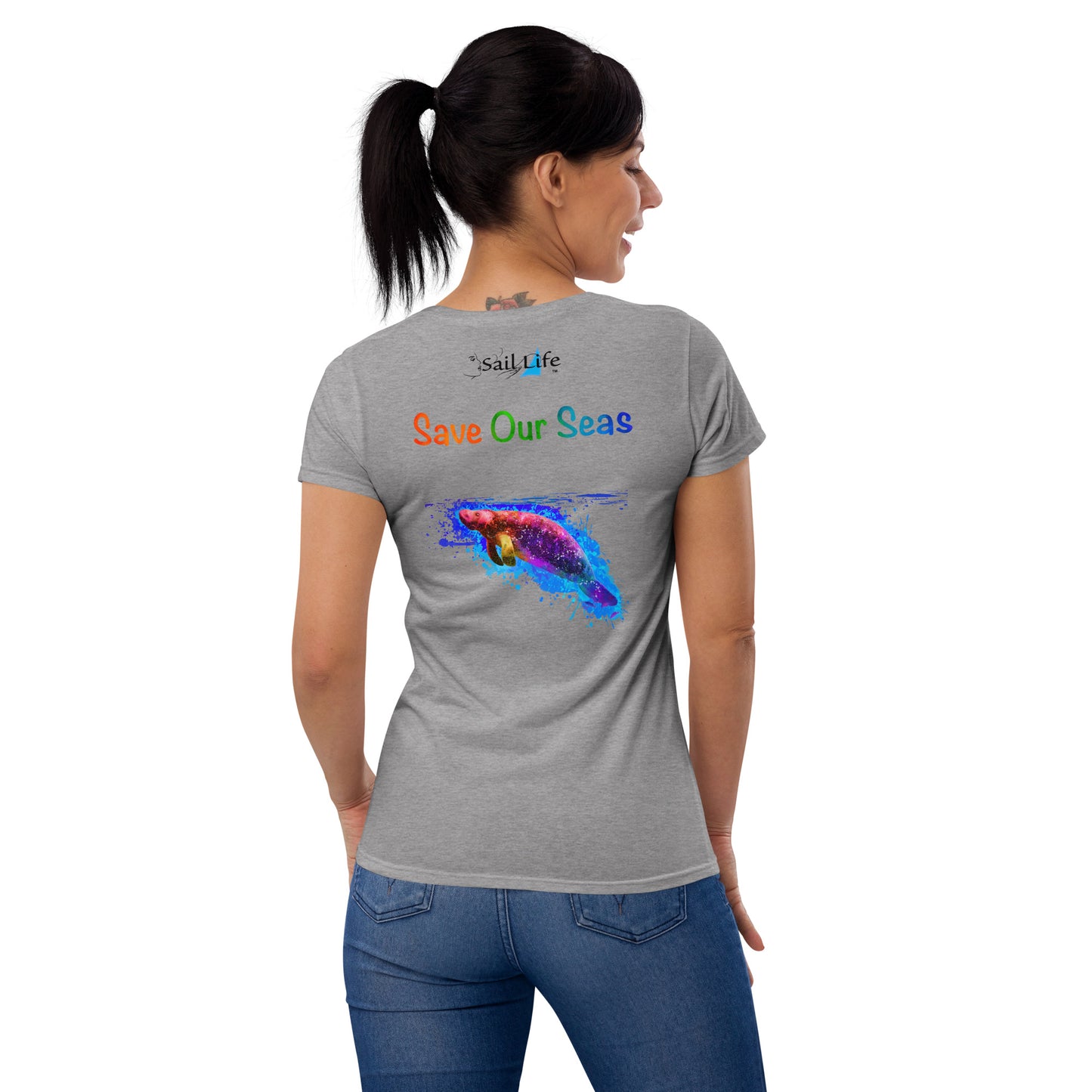 Save Our Seas-Manatee-WC | Women's Fashion Fitted Tee