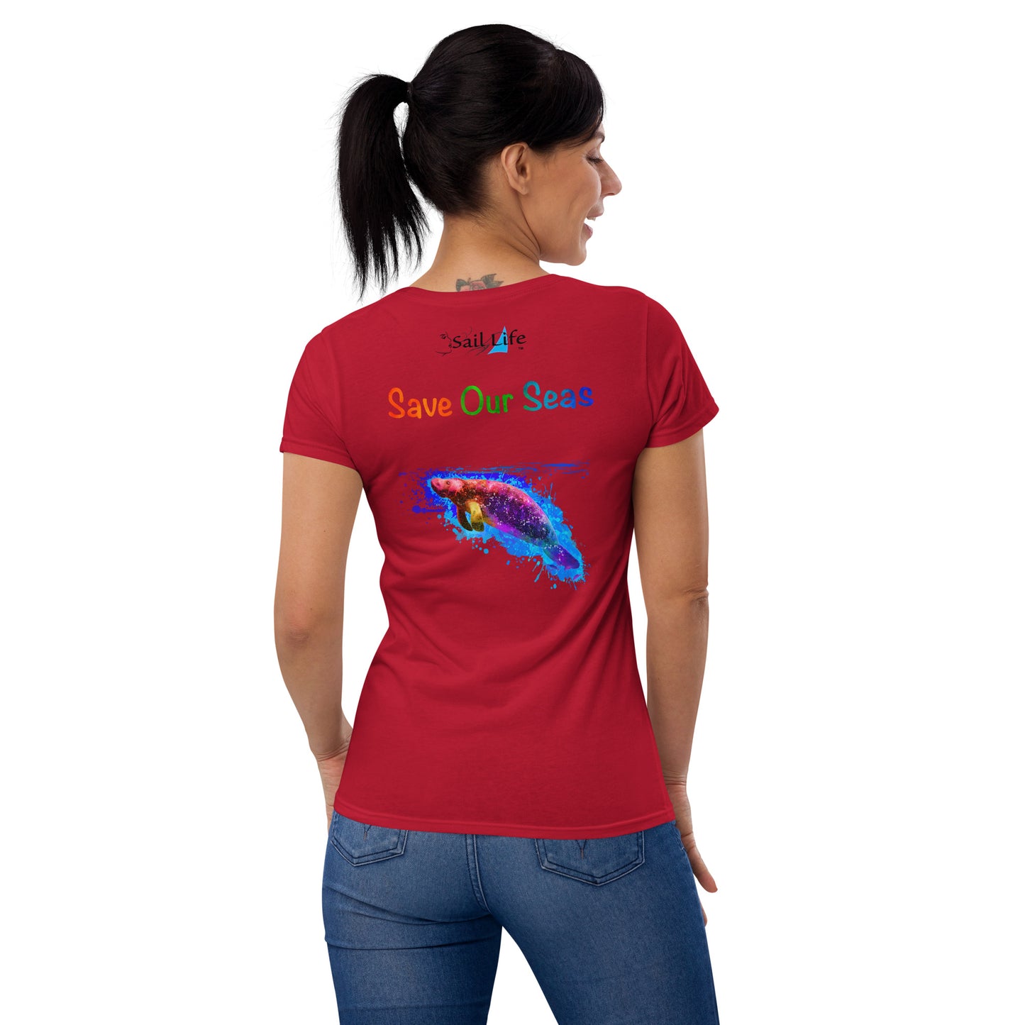 Save Our Seas-Manatee-WC | Women's Fashion Fitted Tee