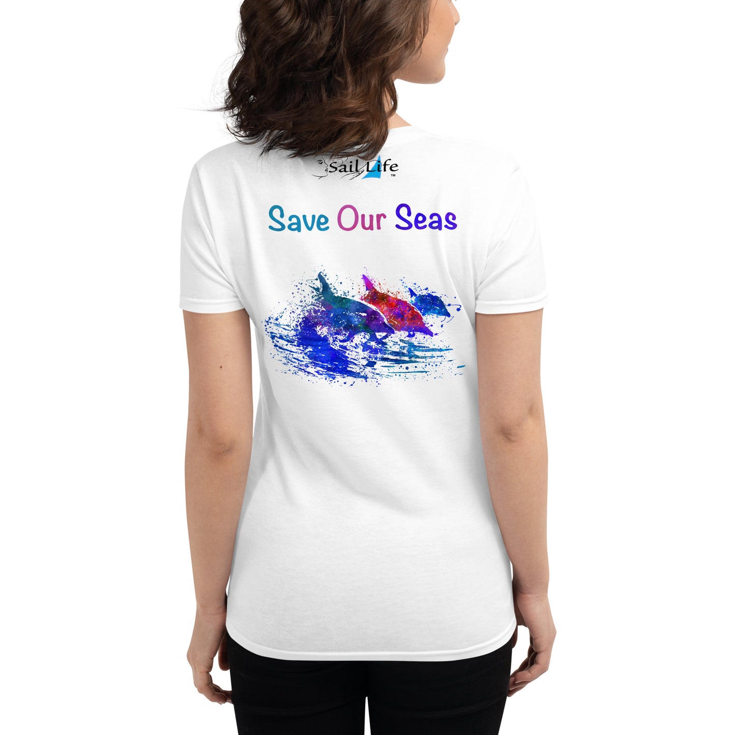 Save Our Seas-Dolphins-WC | Women's Fashion Fitted Tee