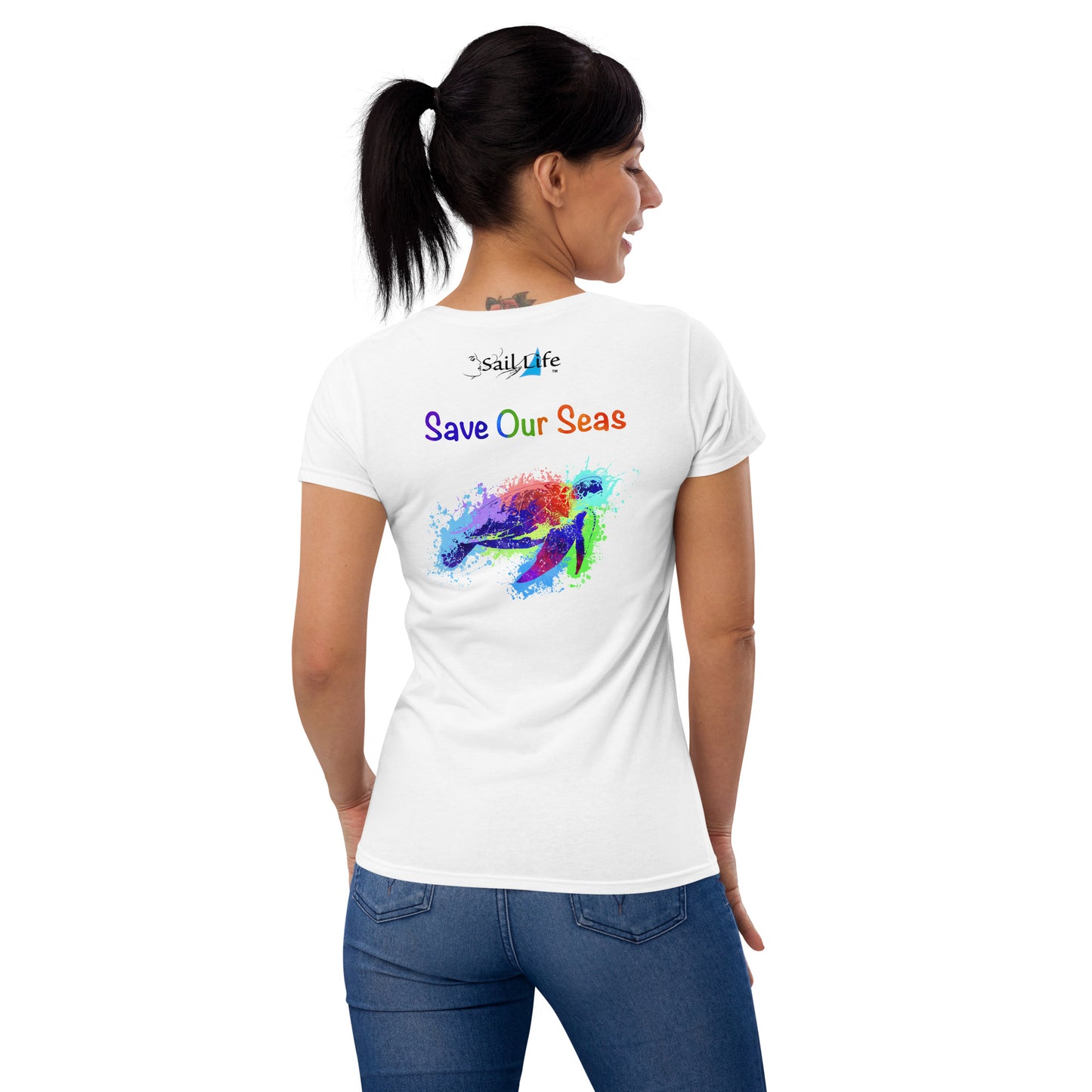 Save Our Seas-Sea Turtle-WC | Women's Fashion Fitted Tee