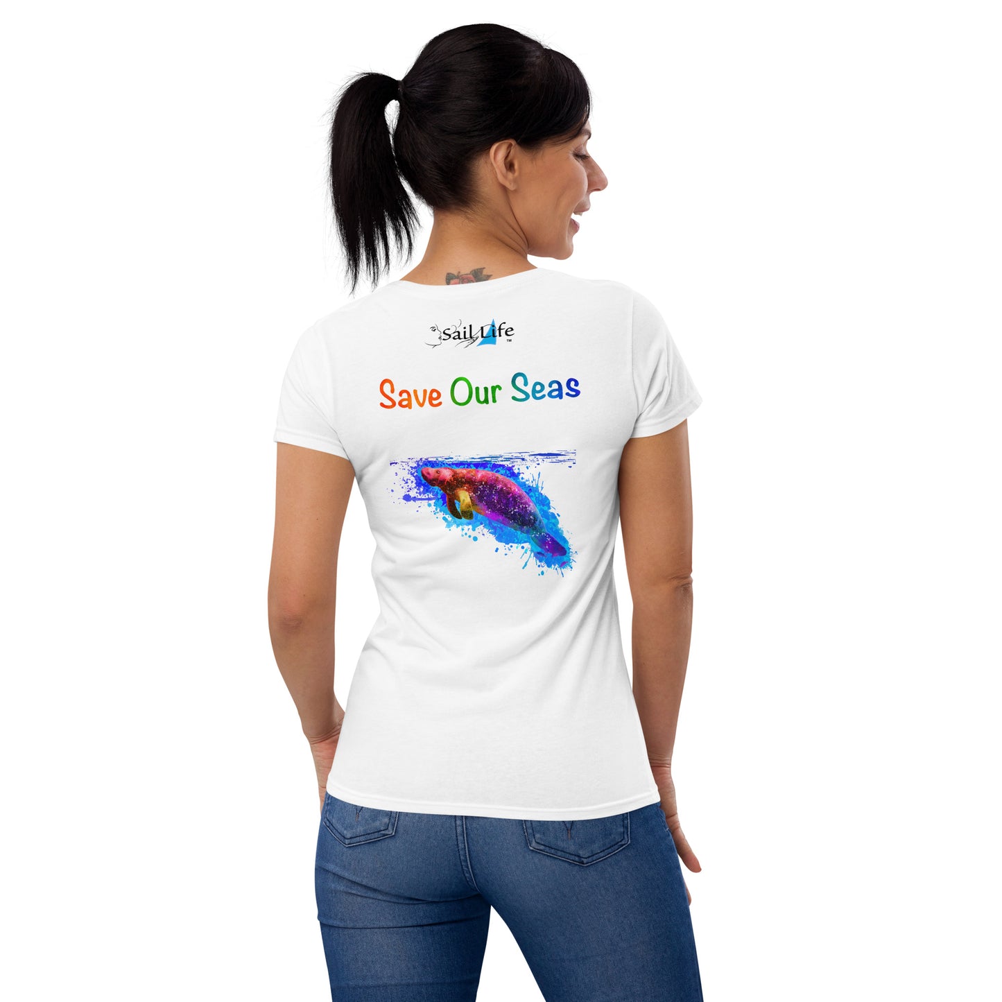 Save Our Seas-Manatee-WC | Women's Fashion Fitted Tee