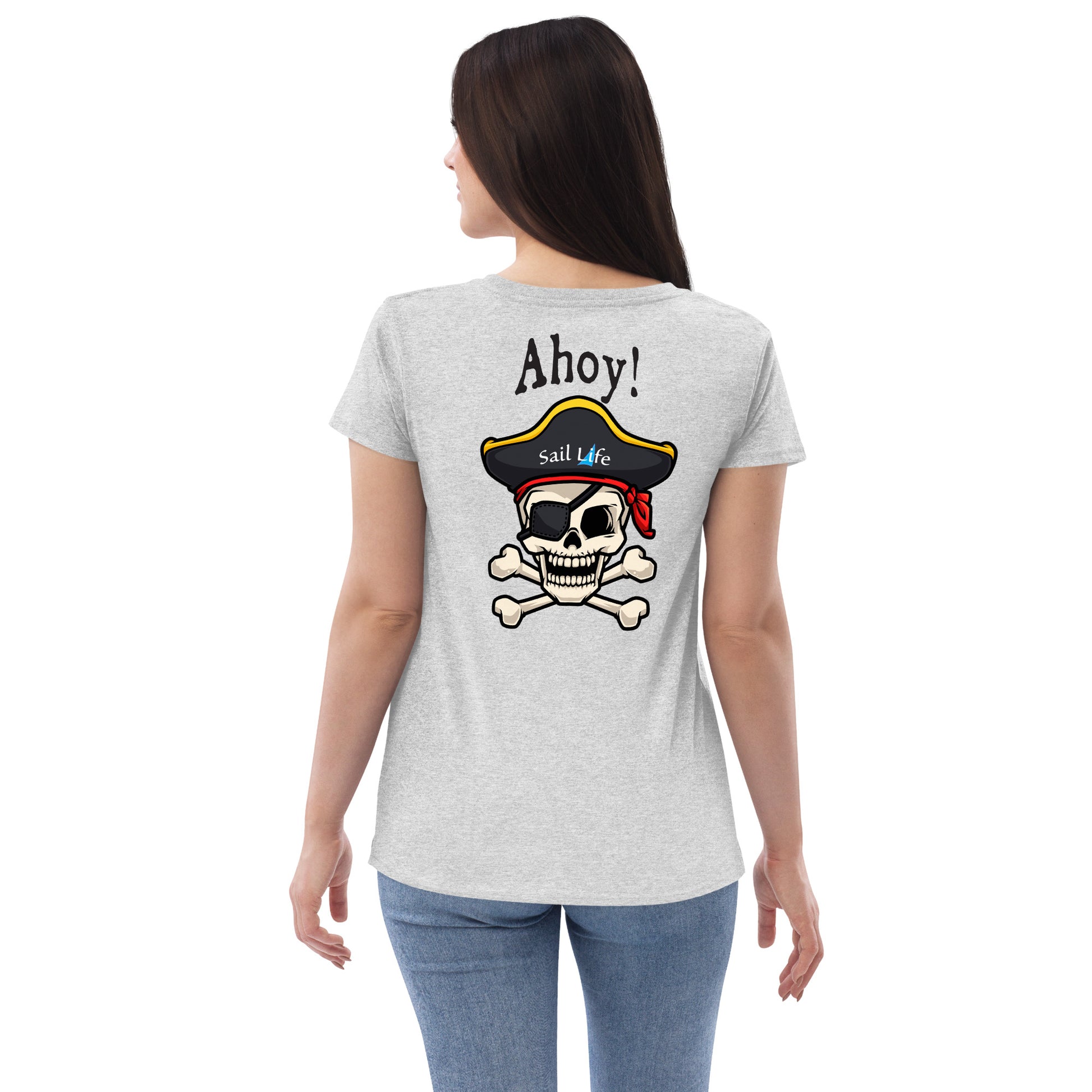 Pirate-Ahoy!-B  Women's Recycled V-neck T-shirt – Sail Life