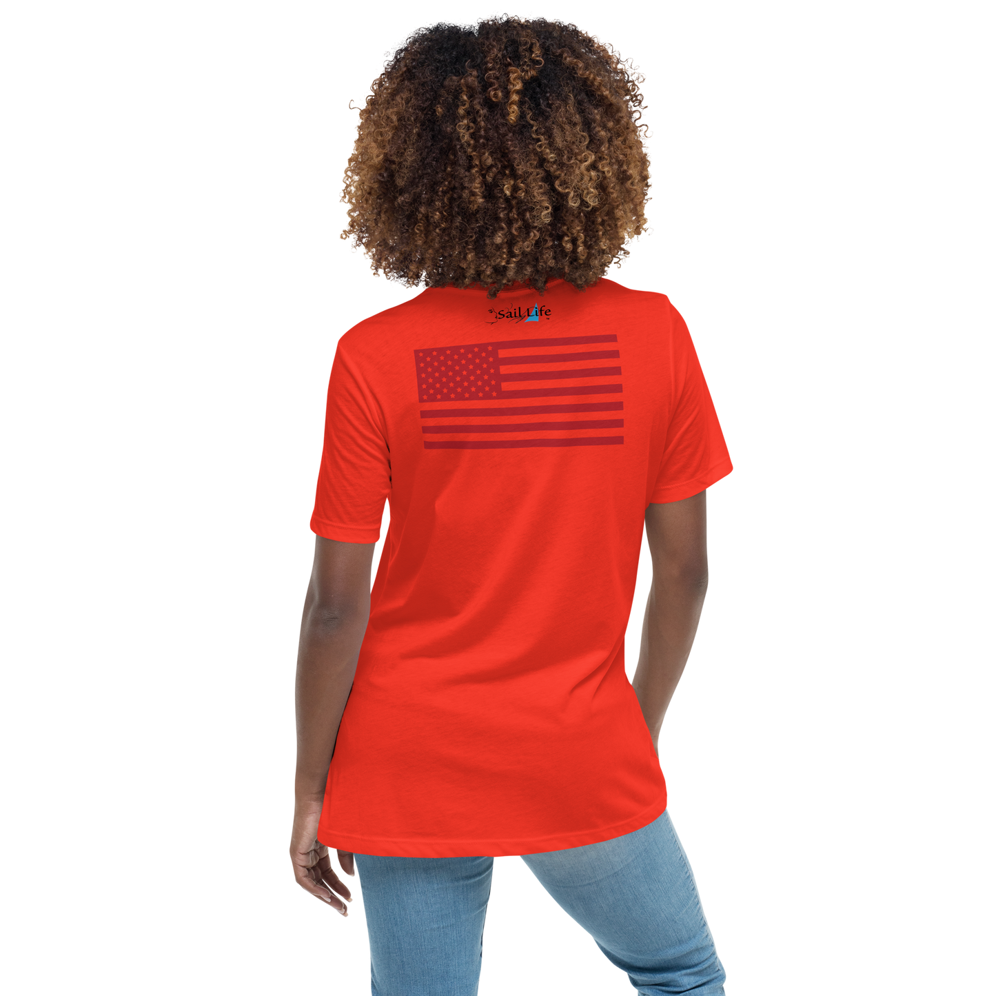 US Flag - Monocolor/Red-B | Women's Relaxed T-Shirt